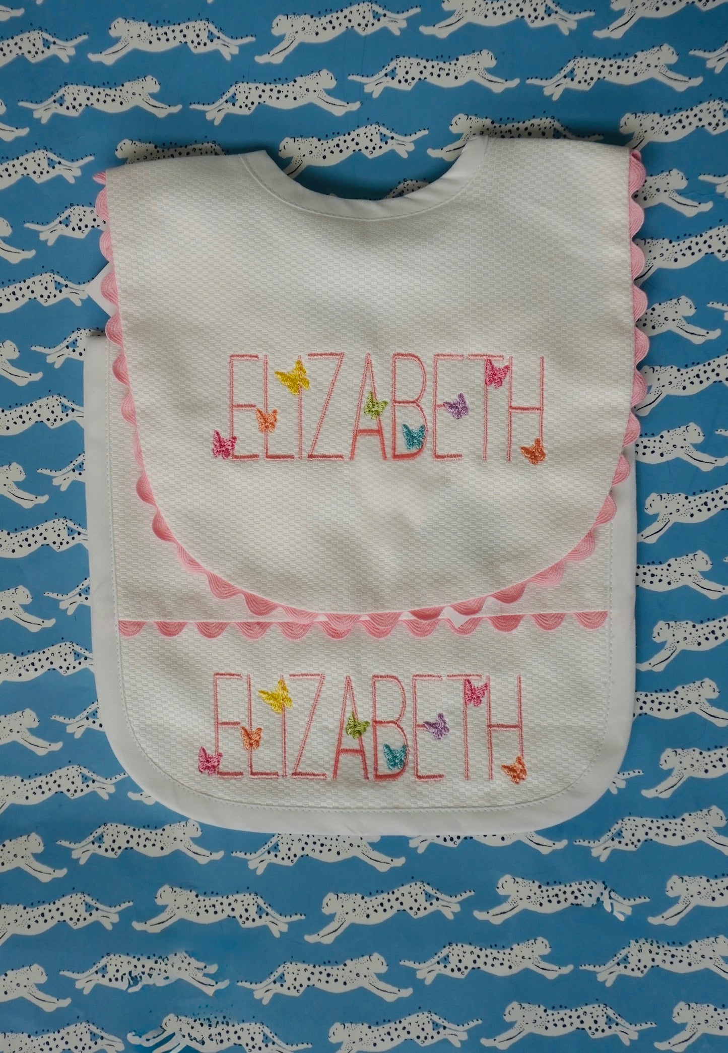 Scallop Bib & Burp Cloth Set - Custom Embroidery