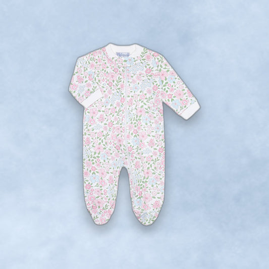 English Garden Zipper Footie