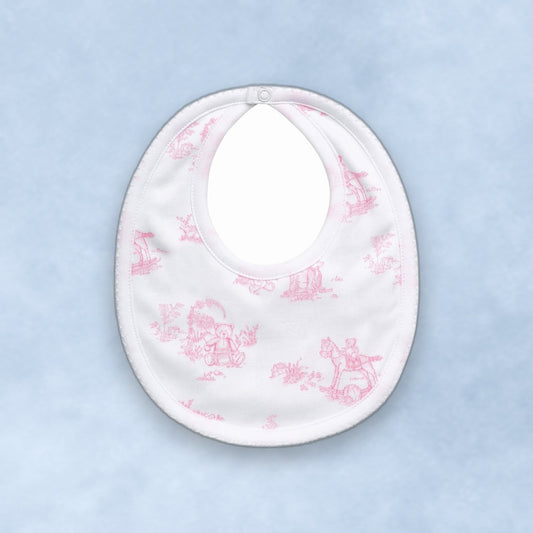 Toile Print Bib & Burp Cloth Set