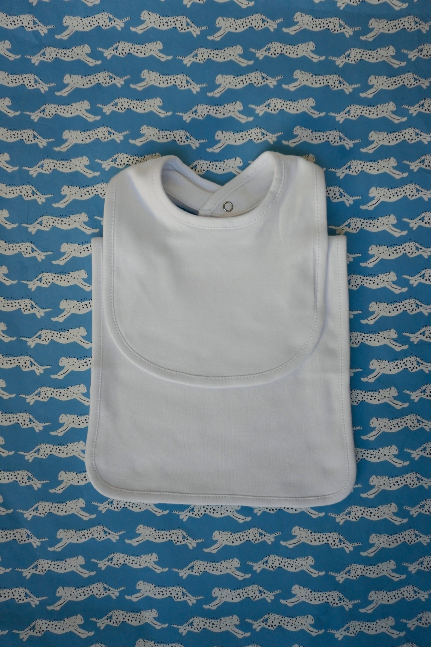 Classic White Cotton Bib and Burp Cloth Set - Custom Embroidery