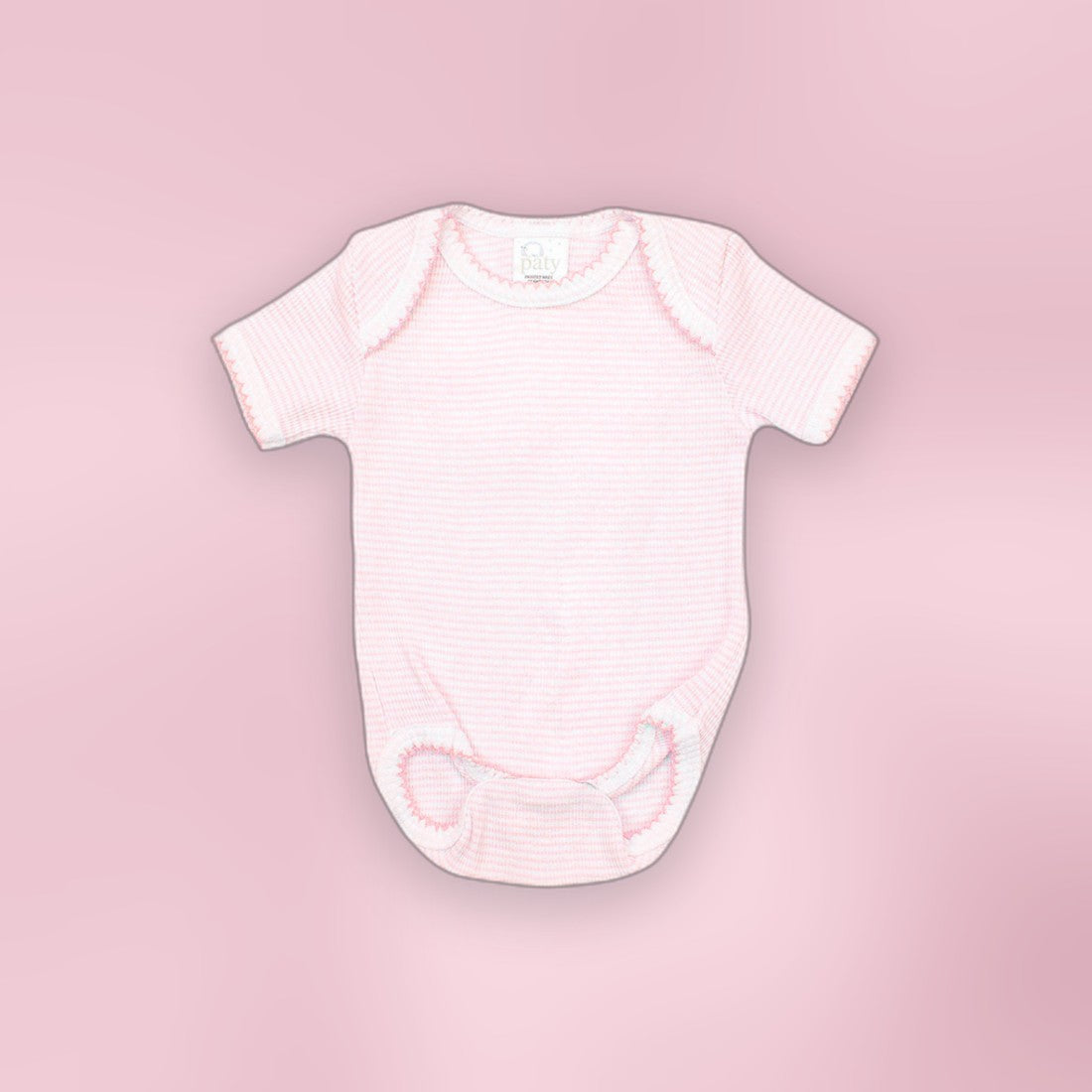 Paty Knit Short Sleeve Baby Bodysuit – Classic Lap Shoulder Onesie in Solid Colors