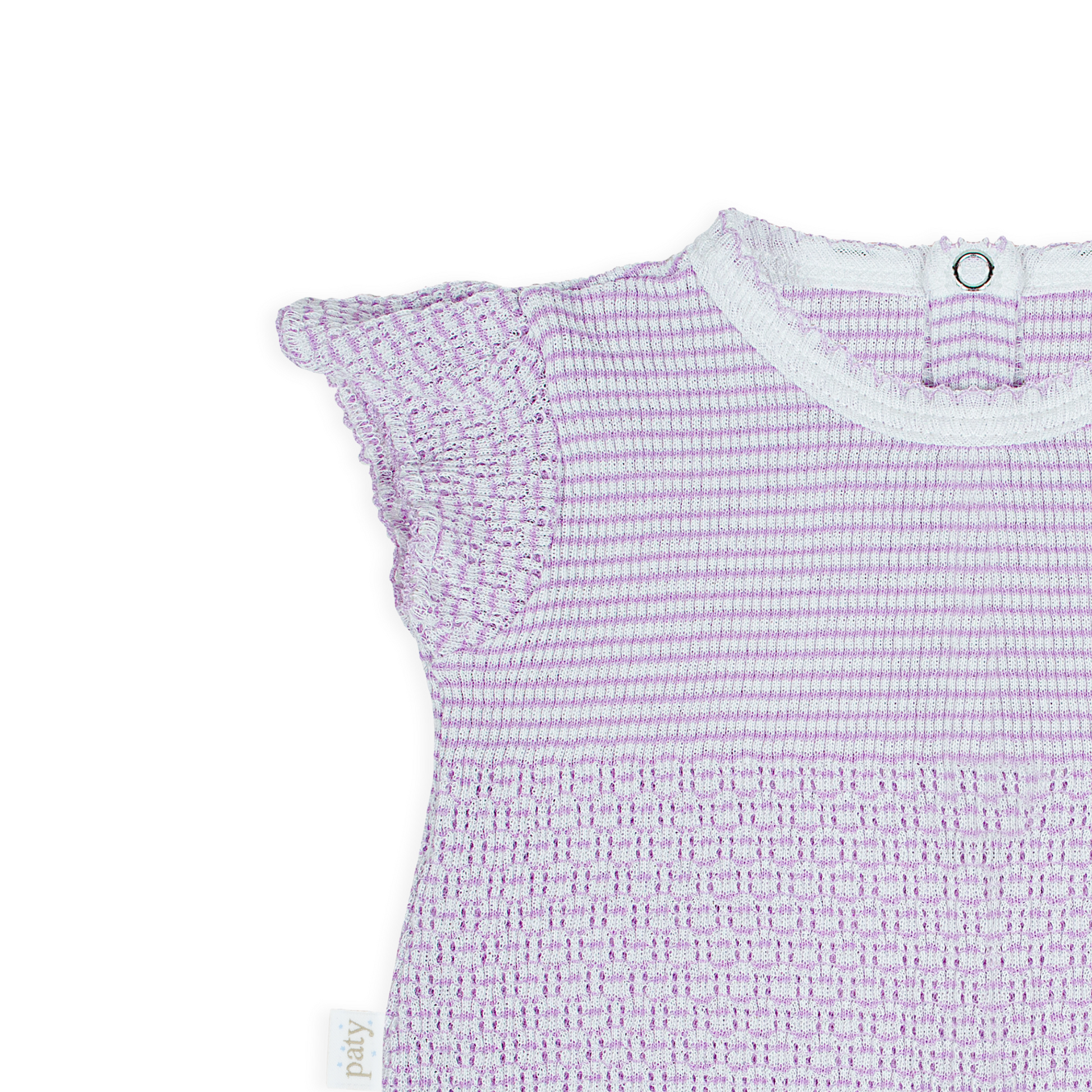 Paty Knit Flutter Sleeve Diaper Set with Bows