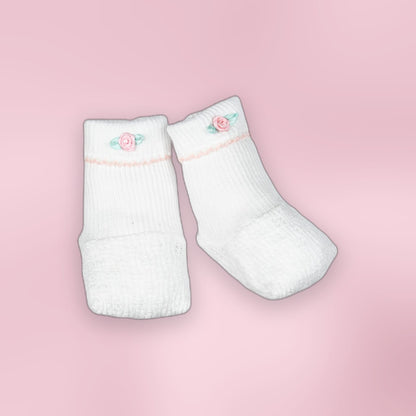 Paty Knit Booties with Rosettes