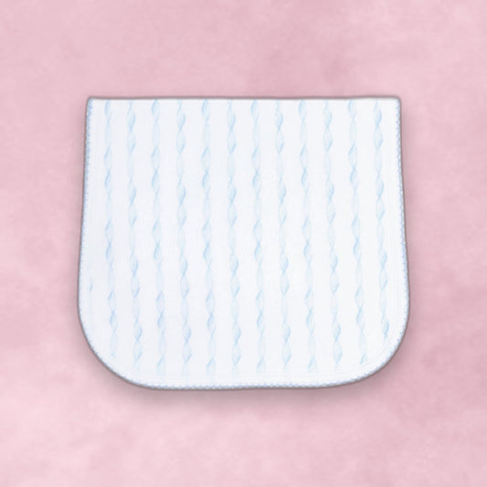 Blue Twirls Bib & Burp Cloth Set