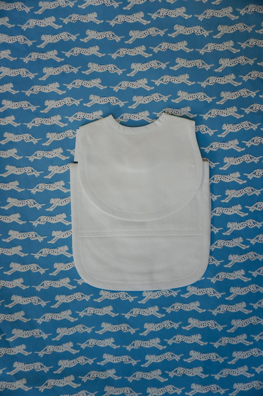 Premium White Pique Bib & Burp Cloth Set – Custom Embroidery