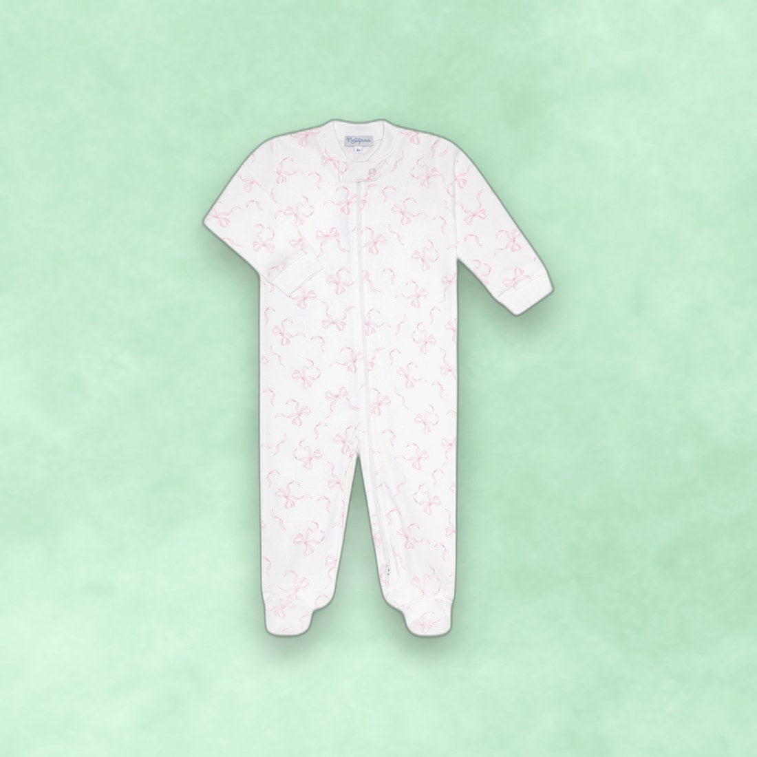 SMP Charming Bows Print Zipper Footie