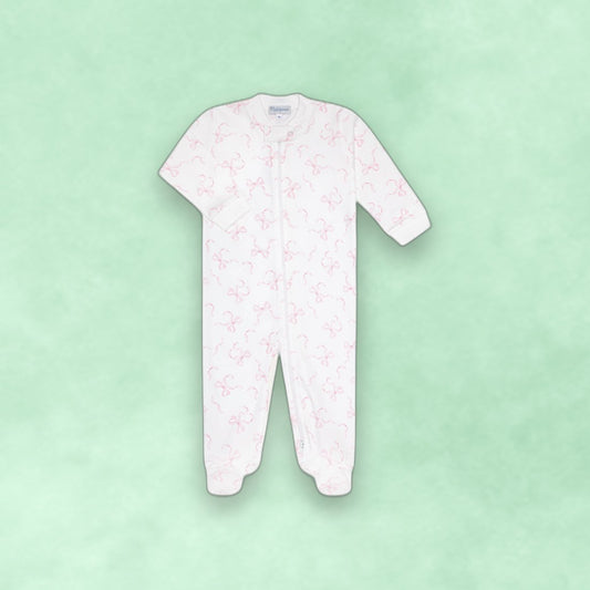 SMP Charming Bows Print Zipper Footie