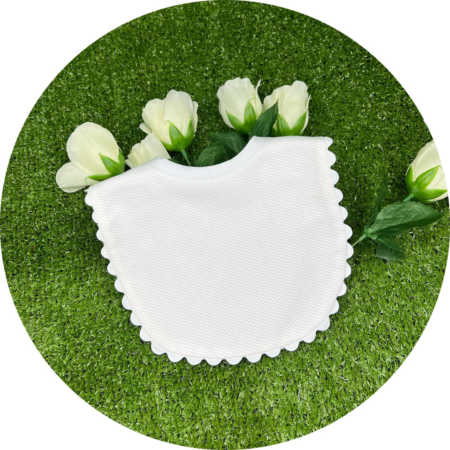 Cotton Pique Scallop Bib
