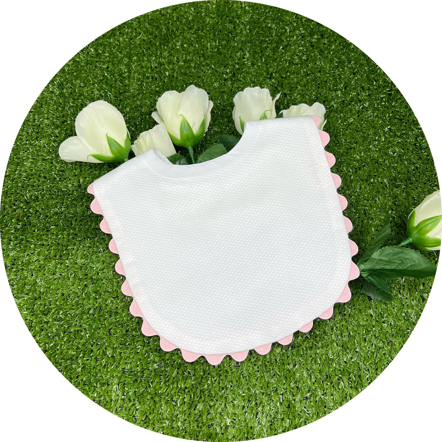 Cotton Pique Scallop Bib