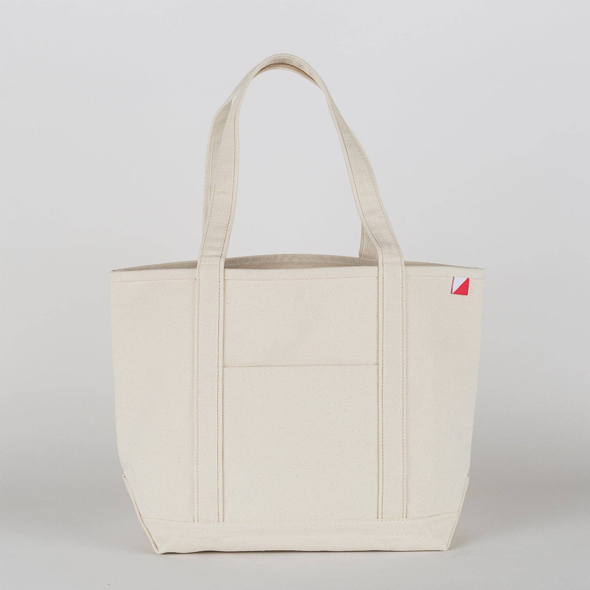 Personalized canvas tote in natural cream canvas with Natural trim, embroidered in San Antonio